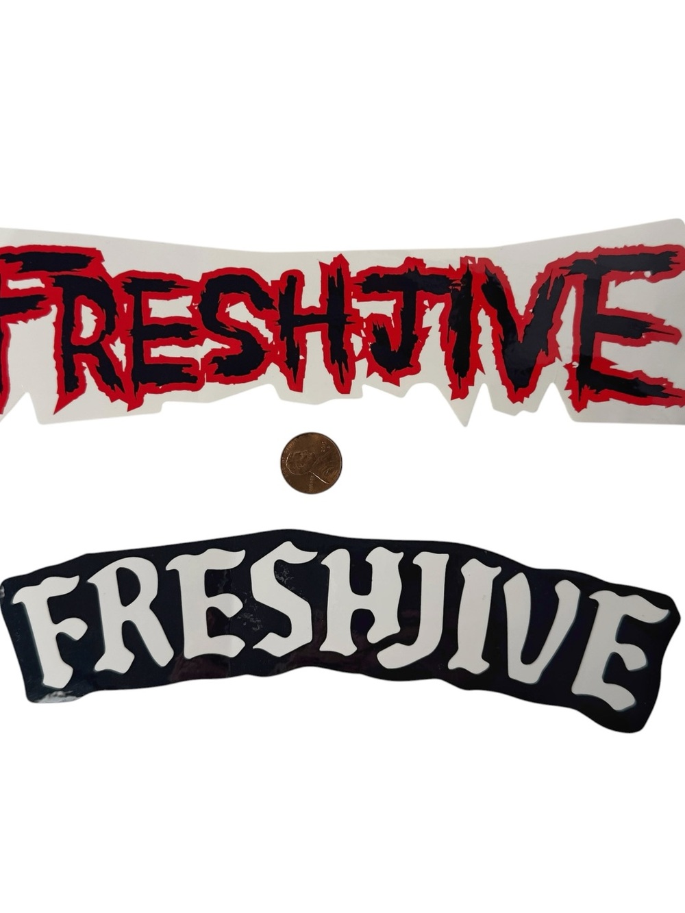 Lot Of 2 Vintage FRESHJIVE Streetwear Skate Stickers